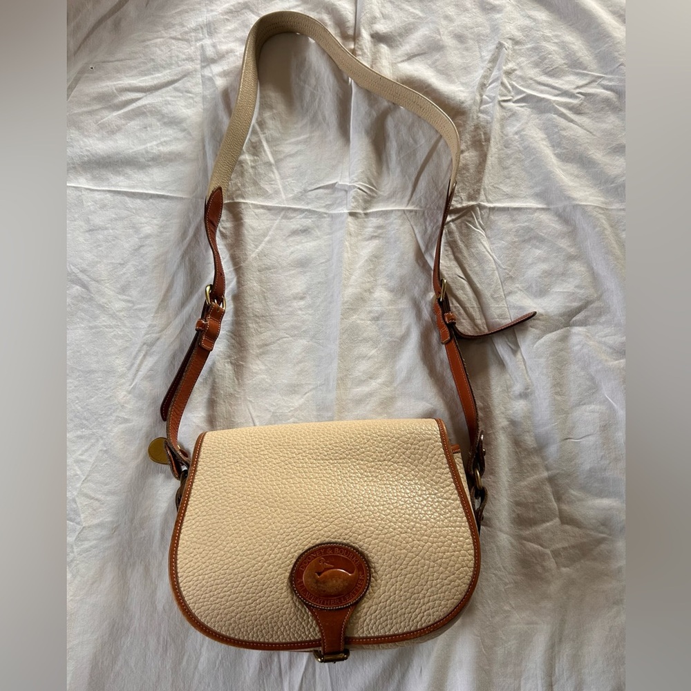 Dooney & Bourke Authentic Vintage Cream and Brown Crossbody Bag